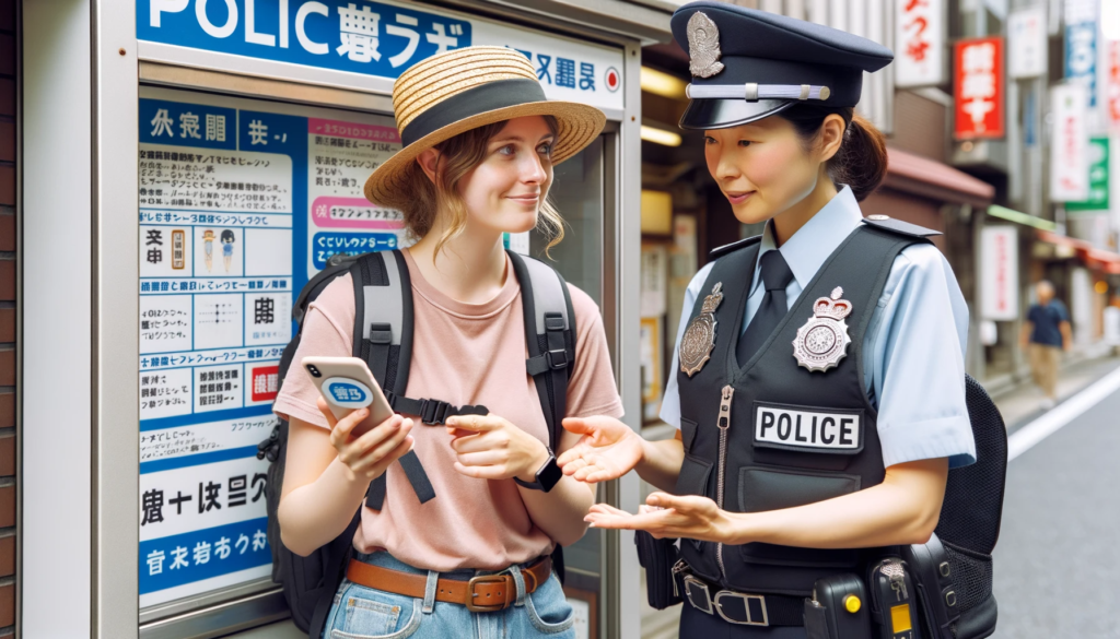 preguntando a un policia en Japon